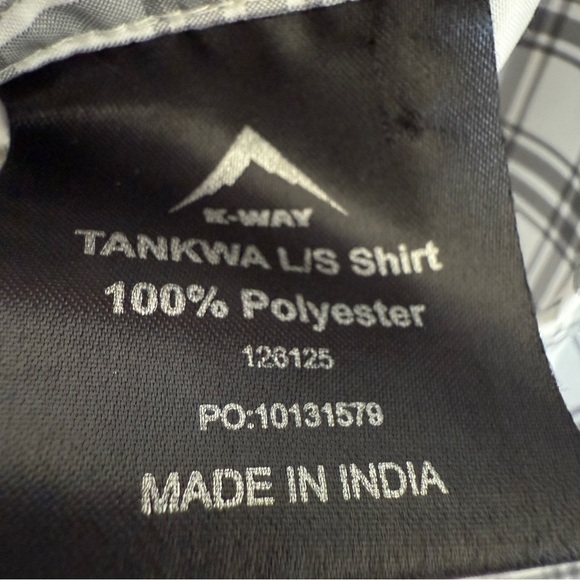 K-WAY Tech Men's Gray Plaid Long Sleeve Button-Up Shirt Size L Casual Collared - Picture 11 of 12